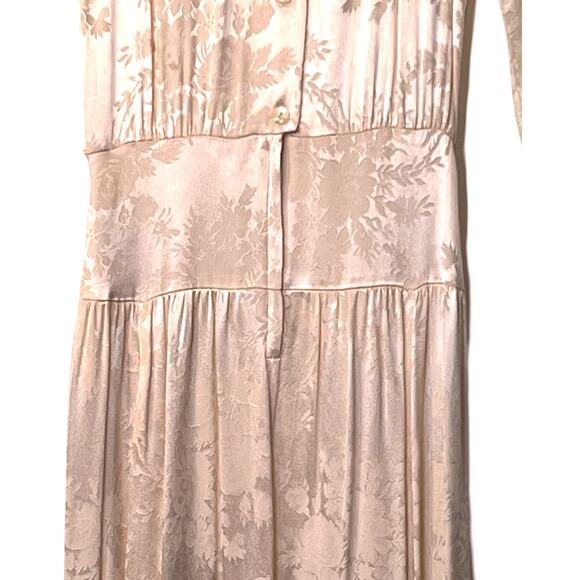 Jessica McClintock Dress Womens 4 White Lace Pink Satin Long Sleeve RARE Vintage - Picture 6 of 15